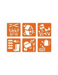 Lot pochoirs graine creative le jardinage plastiques lavables 6 unites.