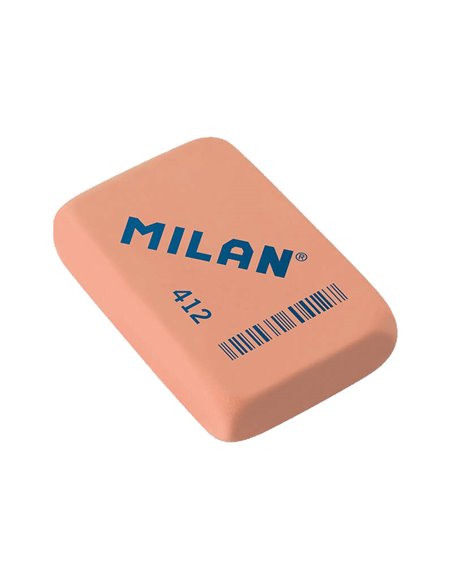 Gomme rectangulaire Milan 412 - Miettes de pain - Souple - Caoutchouc synthétique - Blanc et rose