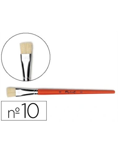 Brosse plate raphaël soie de porc nº10 virole fer blanc nickelé.