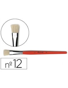 Brosse plate raphaël soie de porc nº12 virole fer blanc nickelé.