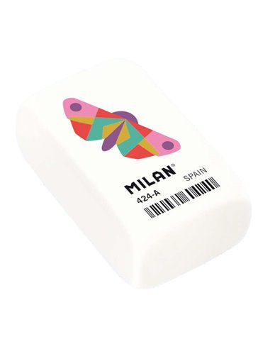 Gomme rectangulaire Milan 424A - Miettes de pain - Caoutchouc synthétique - Blanc - Motifs animaux géométriques assortis