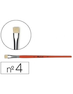 Brosse plate raphaël soie de porc nº4 virole fer blanc nickelé.