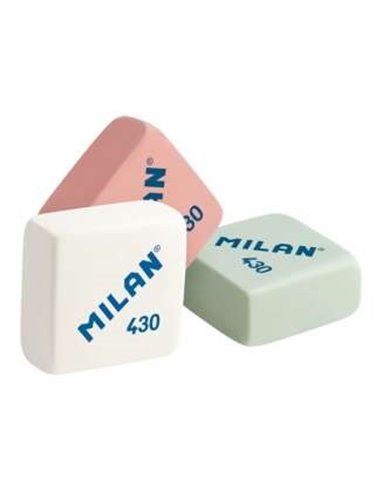 Gomme carrée Milan 430 - Miettes de pain - Caoutchouc synthétique souple - Couleurs assorties