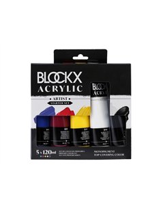 Peinture acrylique clairefontaine couleurs primaires tube 120ml set 5 unites.