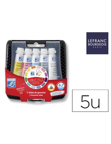 Gouache lefranc bourgeois boîte pocket plastique 5x10ml.