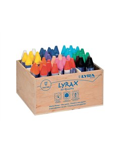 Classpack craies a la cire d abeille lyrax lyra ergonomique forme triangulaire 9 cm 48 unites.