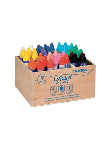 Classpack craies a la cire d abeille lyrax lyra ergonomique forme triangulaire 9 cm 48 unites.