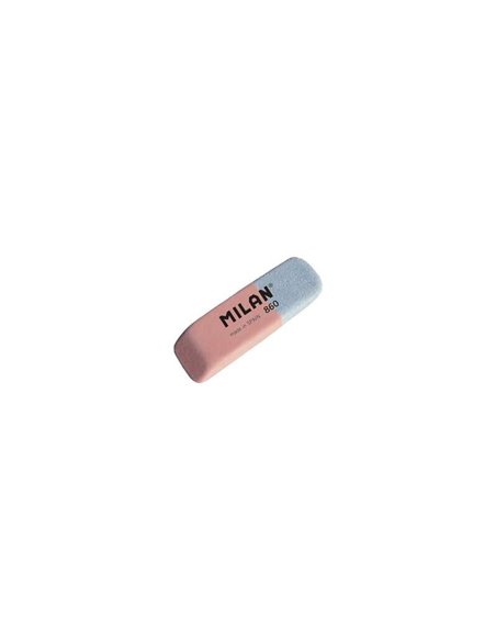 Gomme biseautée Milan 860 - Double usage - Flexible - Miettes de pain - Caoutchouc - Rose/Bleu