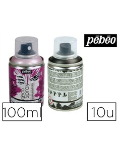 Spray pébéo décospray peinture acrylique 100ml coloris assortis set de 10 unités.