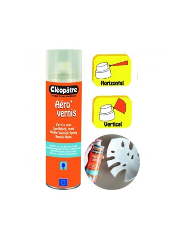 Vernis aerosol cleopatre brillant sechage rapide flacon de 250 ml.