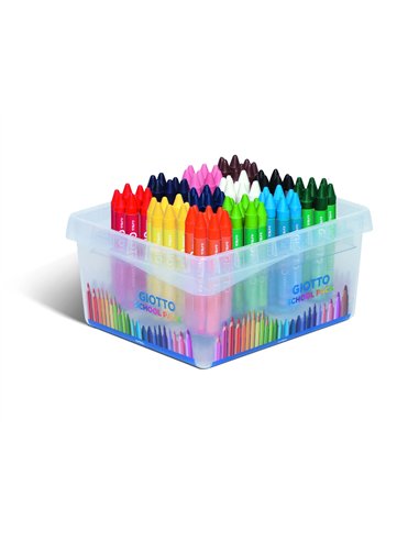 Classpack crayons a la cire cera maxi giotto forme ronde 11mm 10cm 96 unites coloris assortis.