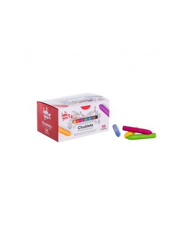Crayons de cire oz chublets 57 mm boite 96 unites 12 coloris assortis.