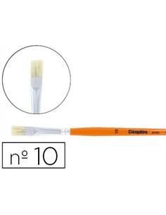 Brosse plate cléopâtre nº10 soie de porc bois fsc vernis protecteur.