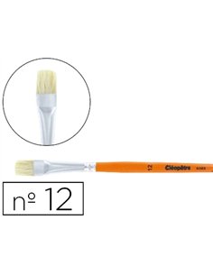 Brosse plate cléopâtre nº12 soie de porc bois fsc vernis protecteur.