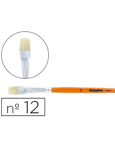 Brosse plate cléopâtre nº12 soie de porc bois fsc vernis protecteur.