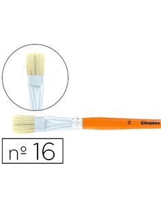 Brosse plate cléopâtre nº16 soie de porc bois fsc vernis protecteur.