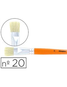 Brosse plate cléopâtre nº20 soie de porc bois fsc vernis protecteur.