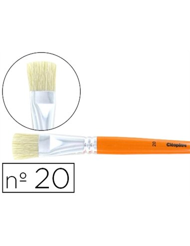 Brosse plate cléopâtre nº20 soie de porc bois fsc vernis protecteur.