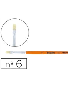 Brosse plate cléopâtre nº6 soie de porc bois fsc vernis protecteur.