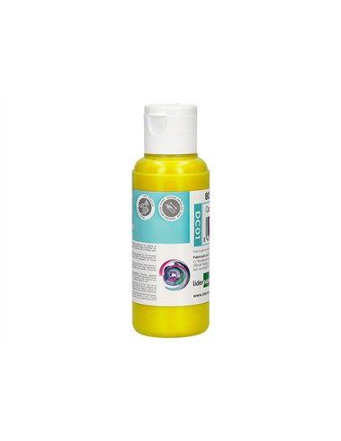 Peinture acrylique liderpapel coloris jaune bouteille 80ml.