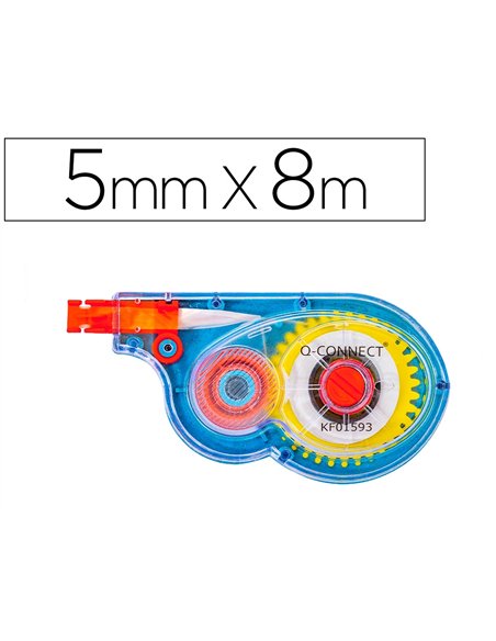 Correcteur q-connect dévidoir ruban 5mmx8m correction latérale réécriture immédiate invisible photocopie.