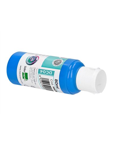Peinture acrylique liderpapel coloris cyan bouteille 80ml.