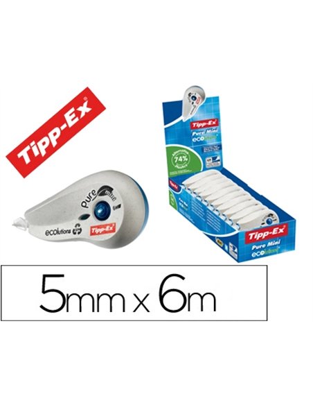 Correcteur tipp-ex pure mini écolutions recyclé dévidoir mini ruban 5mmx6m.