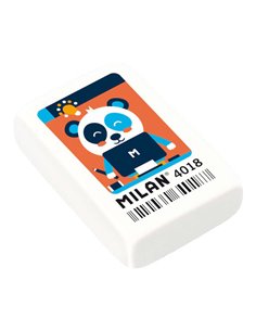 Gomme rectangulaire Milan 4018 - Chapelure - Caoutchouc synthétique - Blanc - Motifs assortis