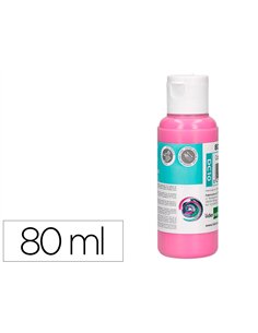 Peinture acrylique liderpapel coloris rose bouteille 80ml.
