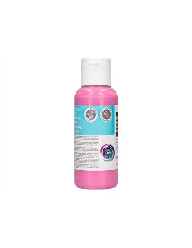 Peinture acrylique liderpapel coloris rose bouteille 80ml.