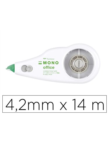 Roller correcteur tombow mono office rechargeable frontal 4,2mmx14m boite carton.