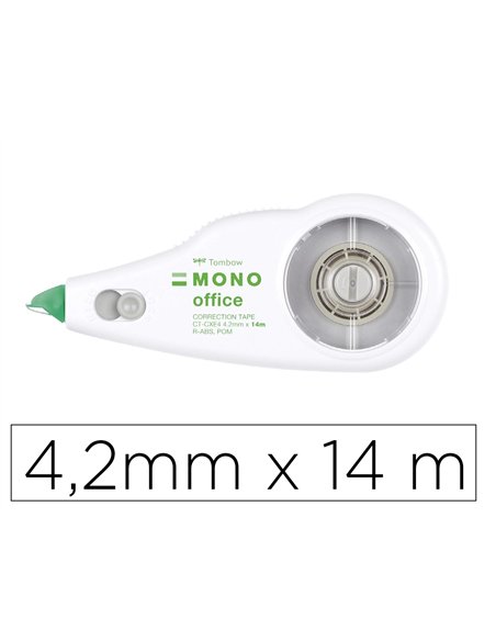 Roller correcteur tombow mono office rechargeable frontal 4,2mmx14m boite carton.