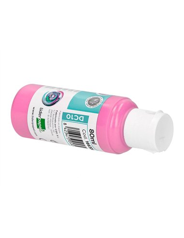 Peinture acrylique liderpapel coloris rose bouteille 80ml.