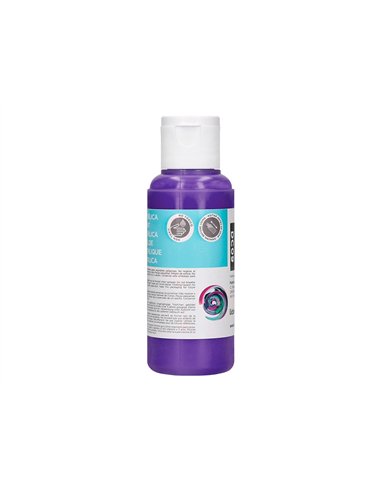 Peinture acrylique liderpapel coloris violet bouteille 80ml.