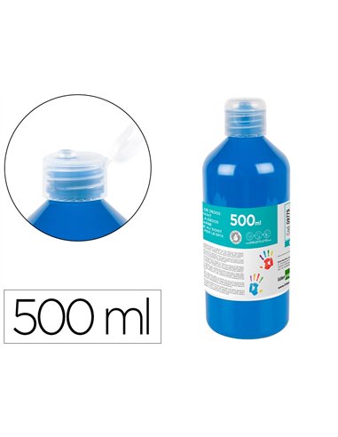 Gouache doigt liderpapel liquide lavable base eau coloris bleu flacon de 125ml.