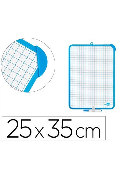 Tableau mini ardoise double face feutre brosse in clus 2 faces quadrillée/unie 24x33cm.