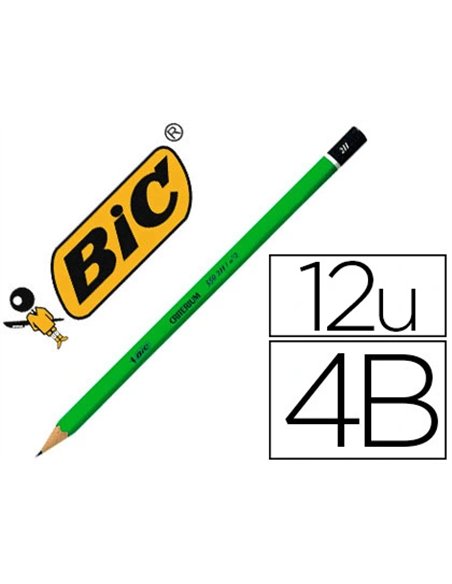 Crayon graphite bic critérium 550 4b bois hexagonal tête trempée baguée excellente taillabilité.