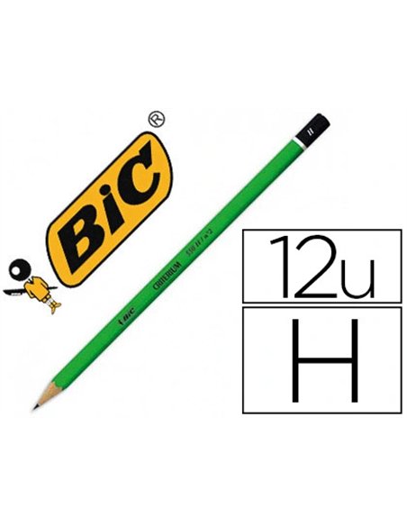 Crayon graphite bic critérium 550 h bois hexagonal tête trempée baguée excellente taillabilité.