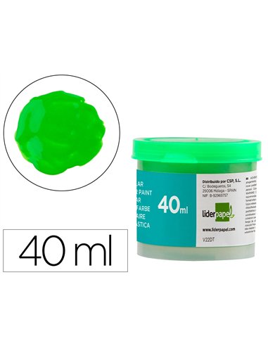 Gouache scolaire liderpapel coloris vert clair pot 40ml.