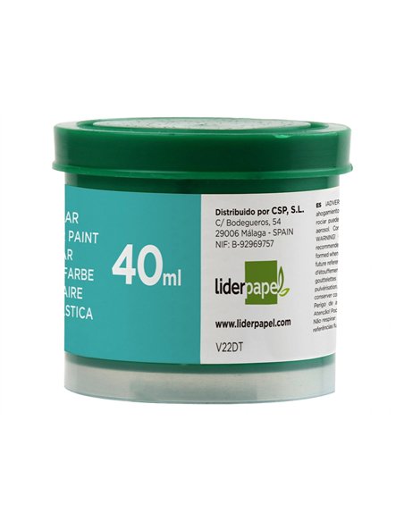 Gouache scolaire liderpapel coloris vert pot 40ml.