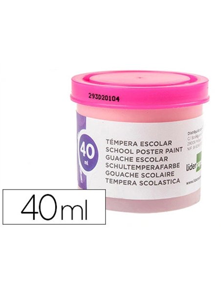 Gouache scolaire liderpapel coloris rose pot 40ml.