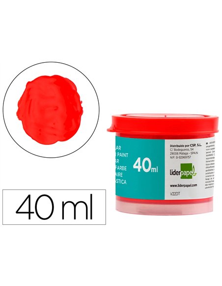 Gouache scolaire liderpapel coloris rouge pot 40ml.