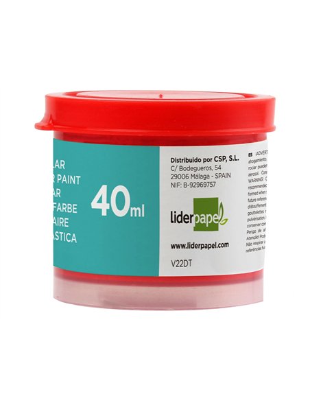 Gouache scolaire liderpapel coloris rouge pot 40ml.