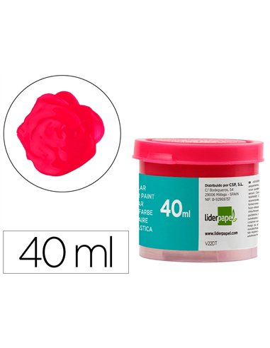 Gouache scolaire liderpapel coloris magenta pot 40ml.
