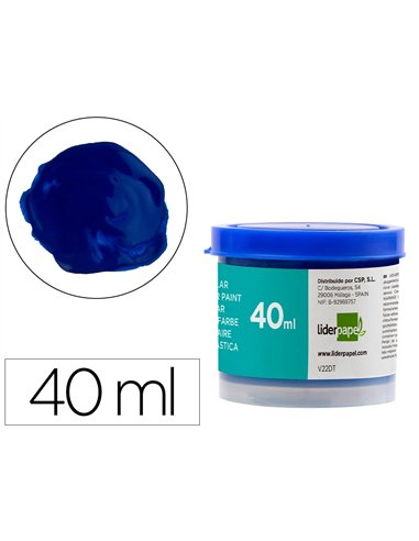 Gouache scolaire liderpapel coloris bleu outremer pot 40ml.