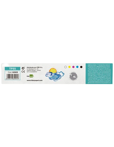 Gouache scolaire liderpapel 5 coloris assortis + pinceau pot 40ml.