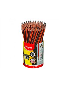 Crayon graphite maped black peps hb triangulaire pot de 72 unites.