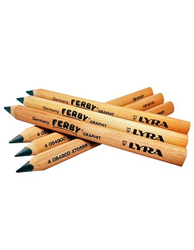 Crayon graphite lyra ferby nature b gros module 12cm bois de hetre corps triangulaire mine 6mm etui 12 unites.