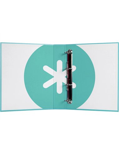 Classeur antartik 4 anneaux end 40mm a4+ carton remborde coloris menthe.