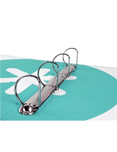 Classeur antartik 4 anneaux end 40mm a4+ carton remborde coloris menthe.
